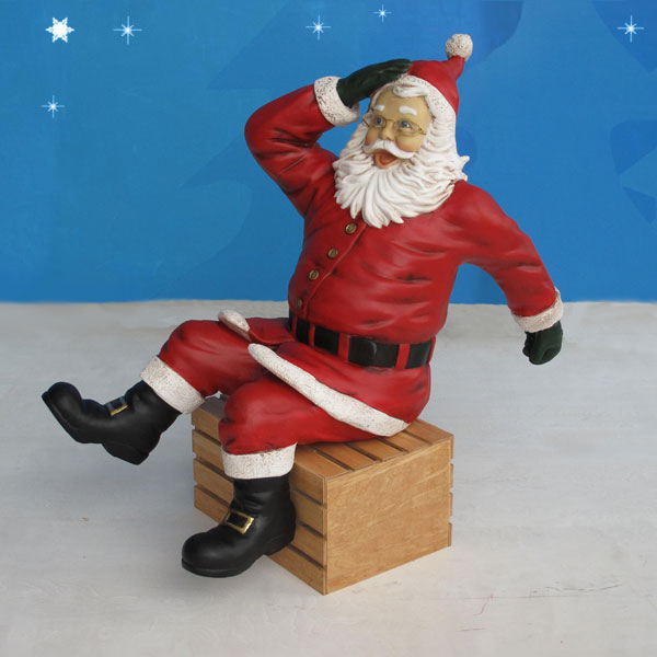 outdoor stuffed santa claus