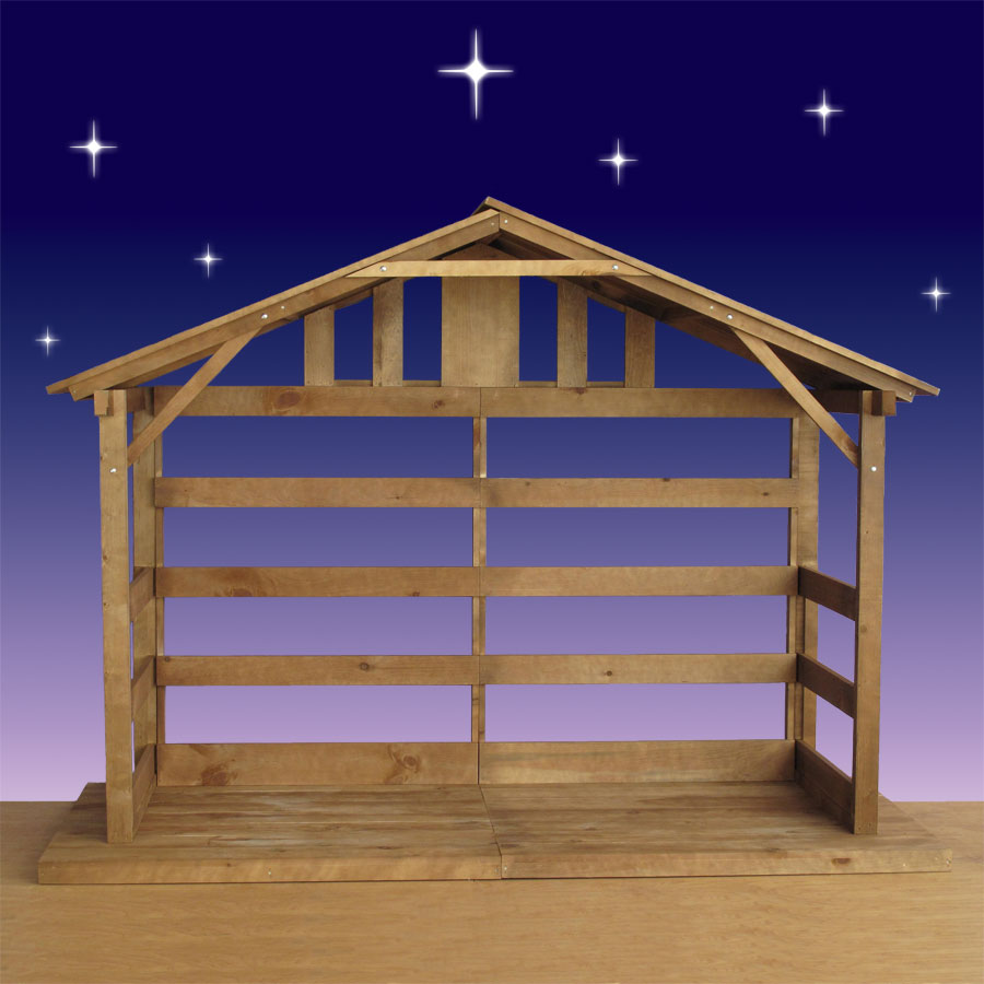 Wood Nativity Stable - Outdoor - 70" High