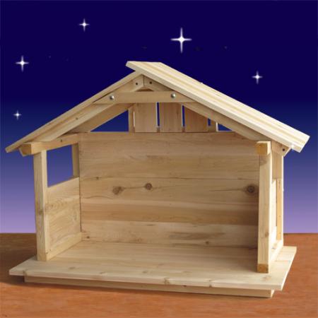 Outdoor Wood Nativity Stable