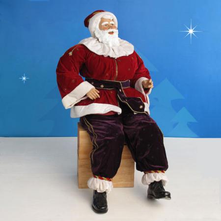 large stuffed sitting santa claus