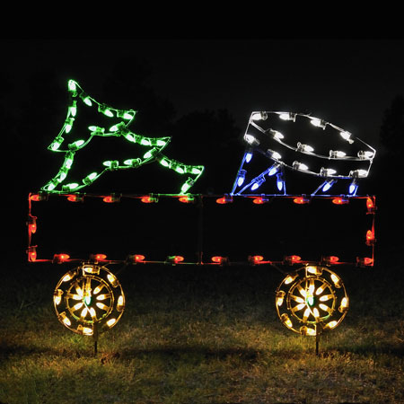 Holiday Lights Flat Car with Christmas Tree