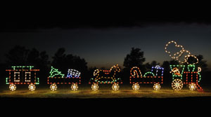 Lighted Trains for Outdoor Holiday Displays
