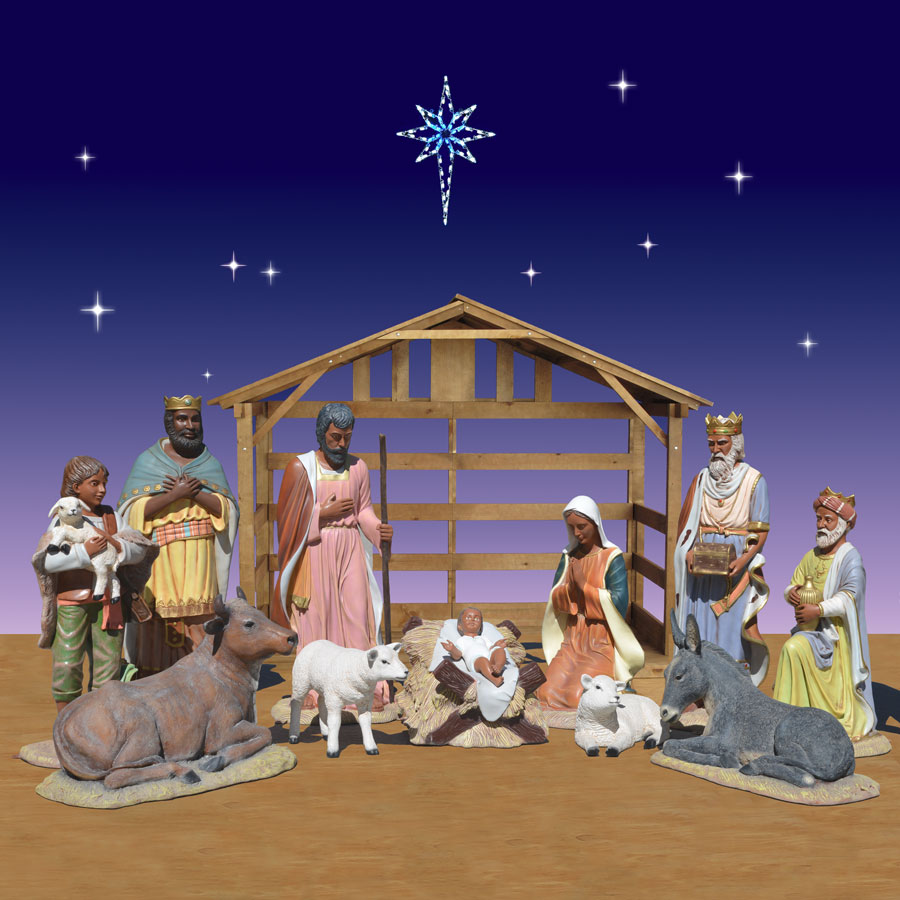 10　Pieces　Nativity　Life-Size　African-American　Set