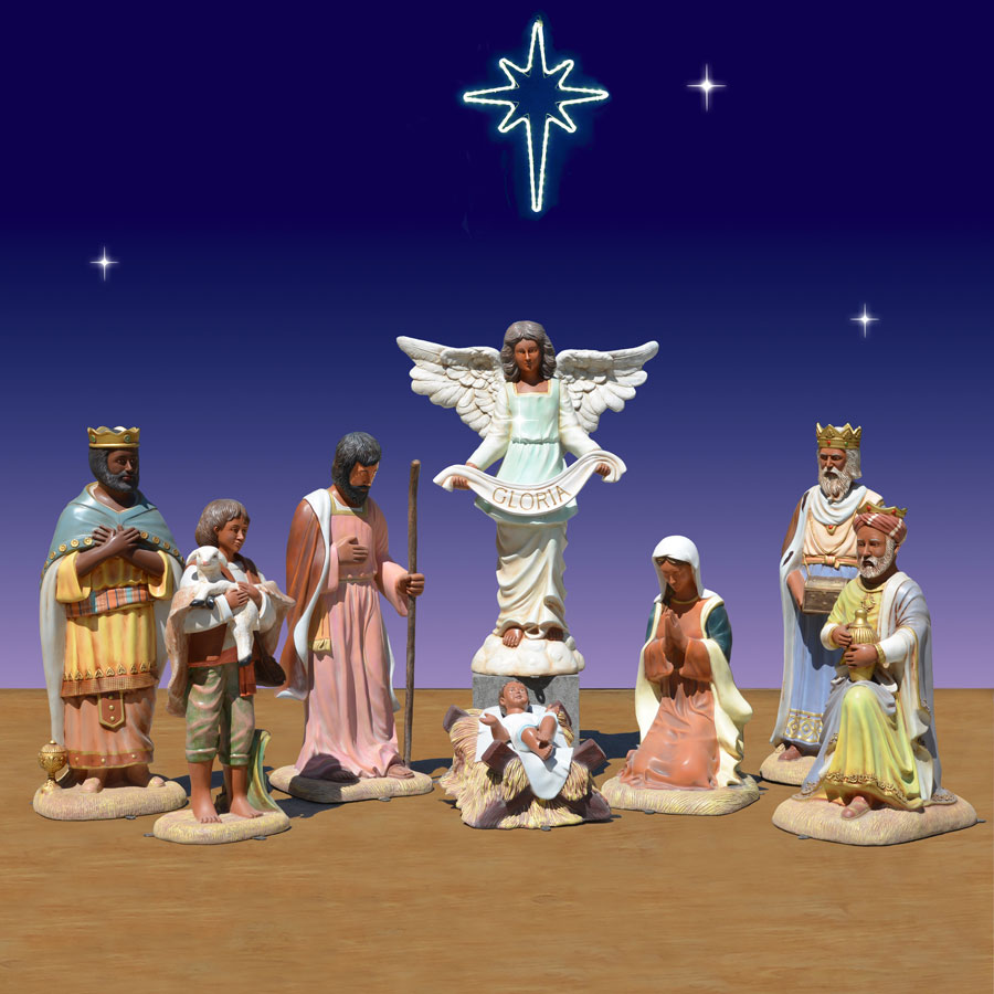 40 inch 7 piece African American nativity scene