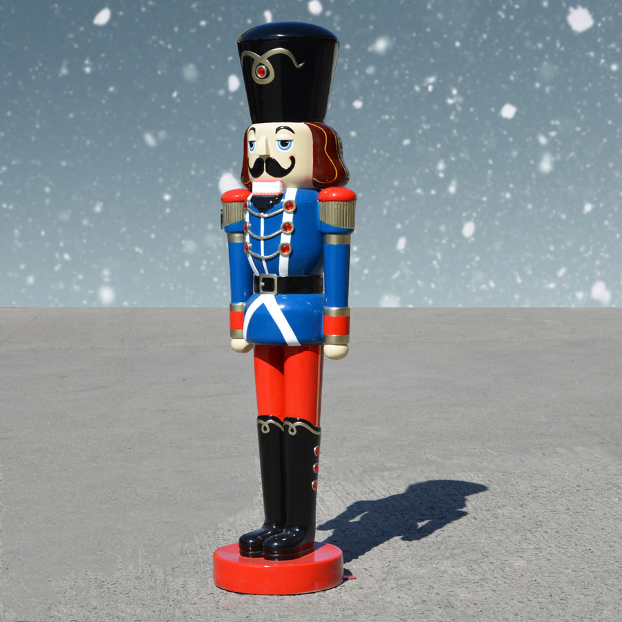 Life Size 4 ft. H Blue Jacket Nutcracker Soldier
