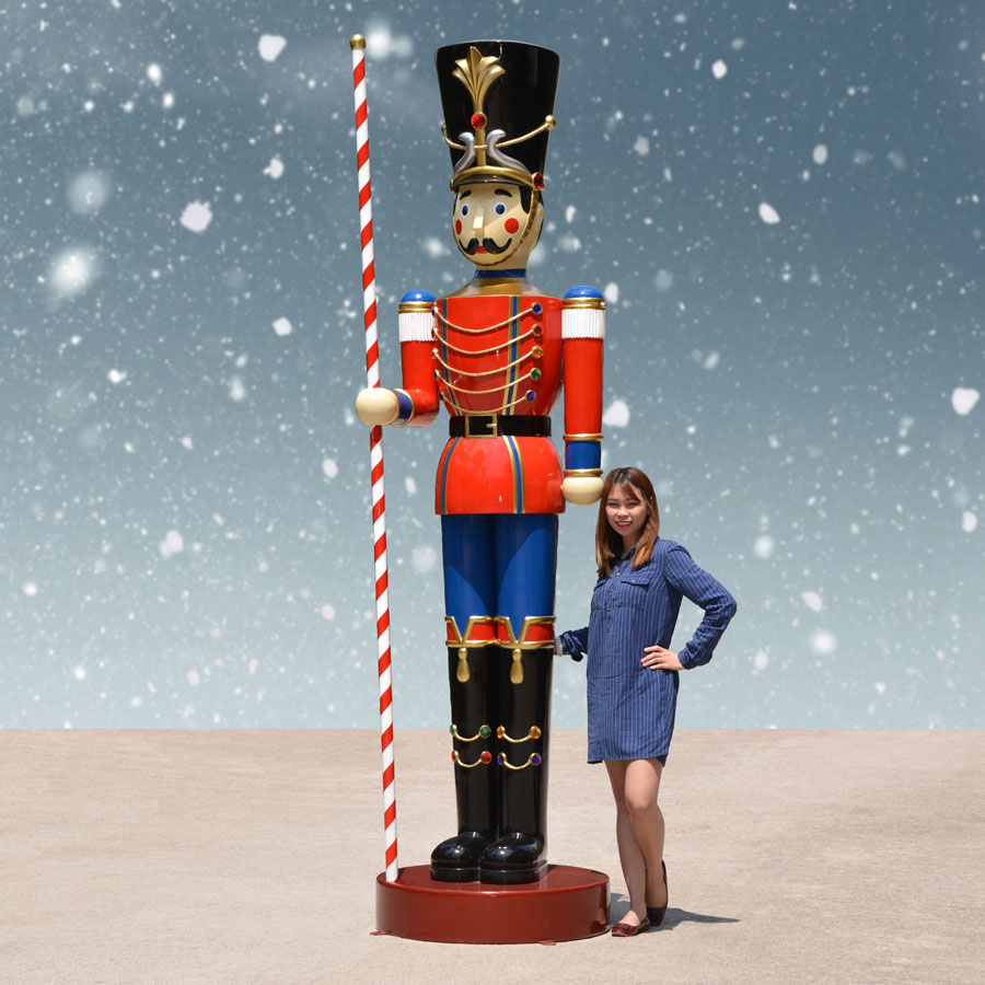 Giant Toy Soldier Statue with Baton in Right Hand