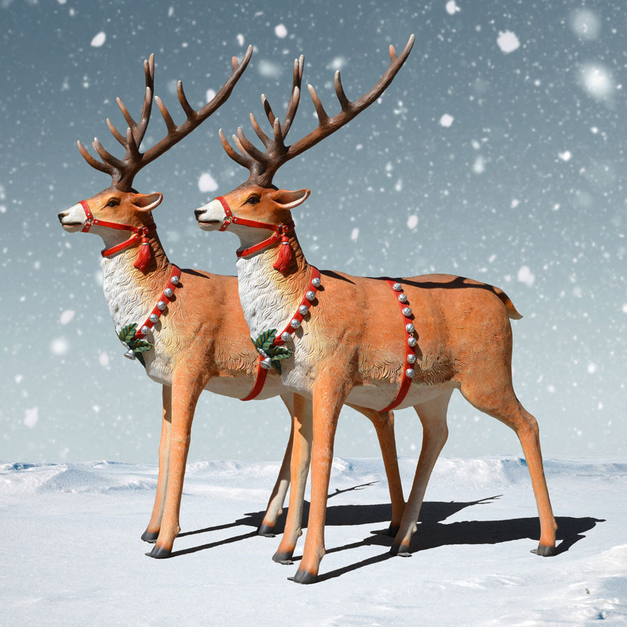 Deluxe Lifelike Reindeer Set, 66.5 In - Christmas Night Inc.