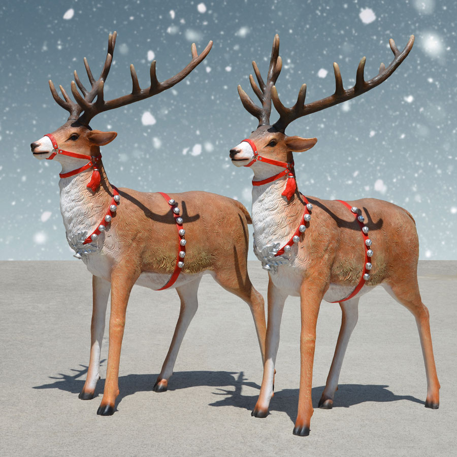 Reindeer Christmas Decorations Indoor Images  Large Pre Lit Christmas