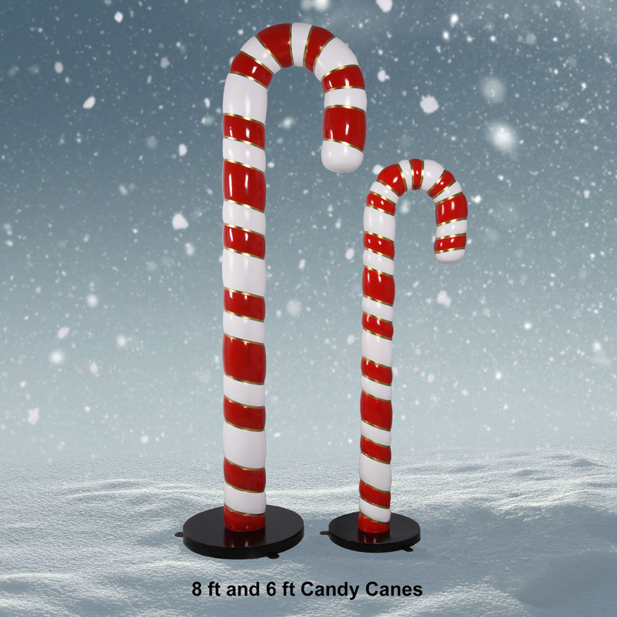 Giant Candy Cane Décor Pair 8 Ft Christmas Night Inc