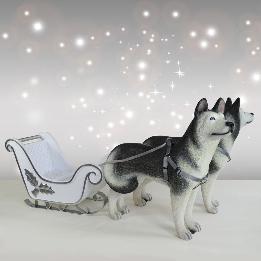 Dog Statues and Sled