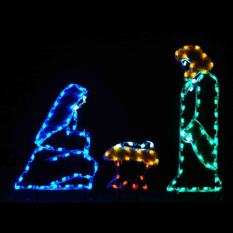 LED Holy Family Nativity Light Display - 56