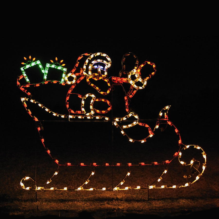 Animated LED Santa Sleigh Display - 8' W