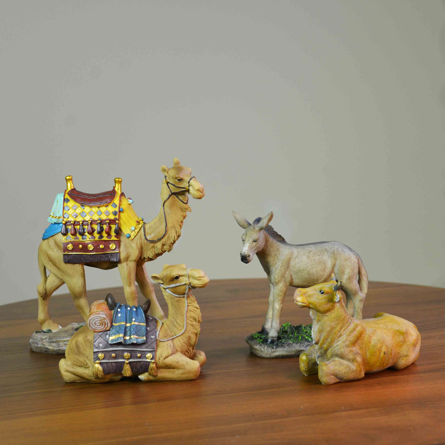 Three Kings Real Life Nativity Set w Stable - 14in. Scale