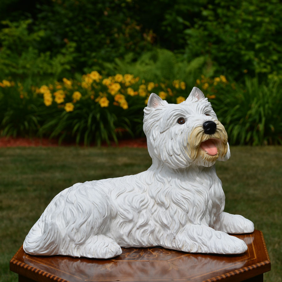 Resin West Highland Terrier dog statue