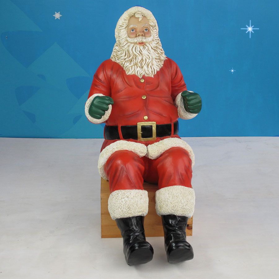 large stuffed sitting santa claus