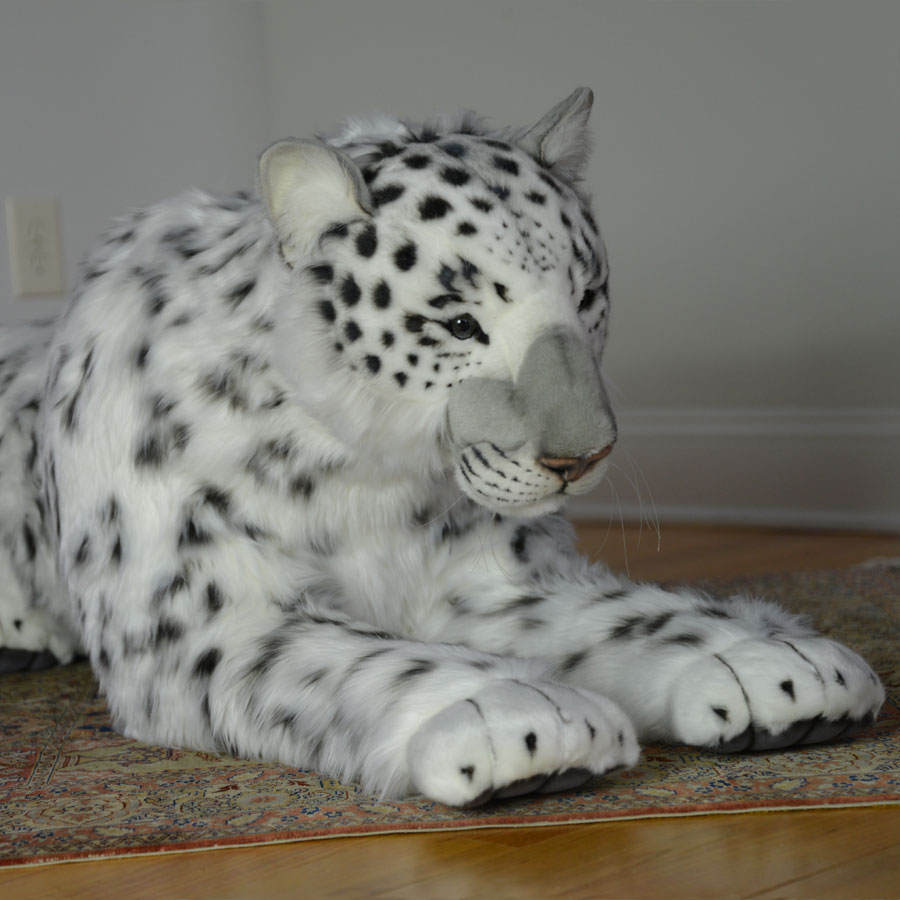 Large snow sales leopard soft toy