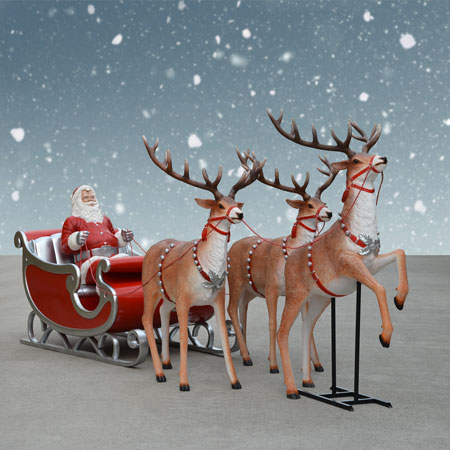 34 Top Images Santa And Reindeer Lawn Decorations / 50 Best Outdoor Santa Sleigh Ideas On Foter