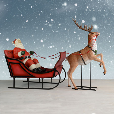 Santa Sleigh and Reindeer