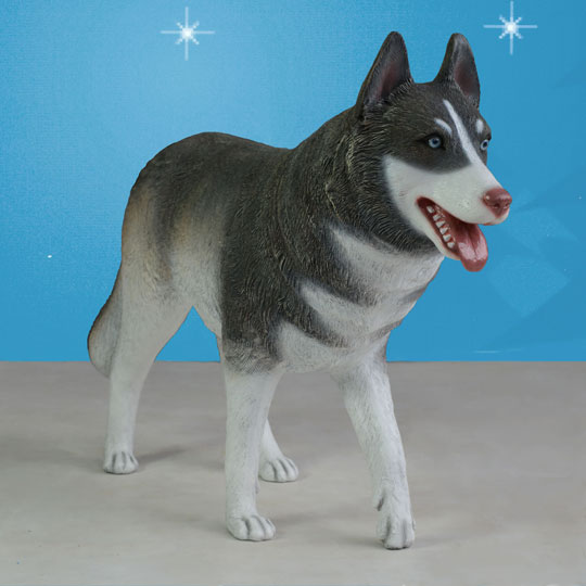 Ceramiche Boxer Italy Siberian Husky Statue - H 35.4in