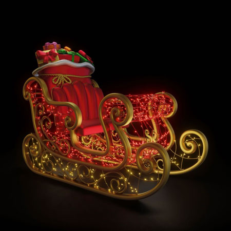 Fiberglass Lighted Sleigh