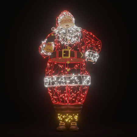 Fiberglass Lighted Santa