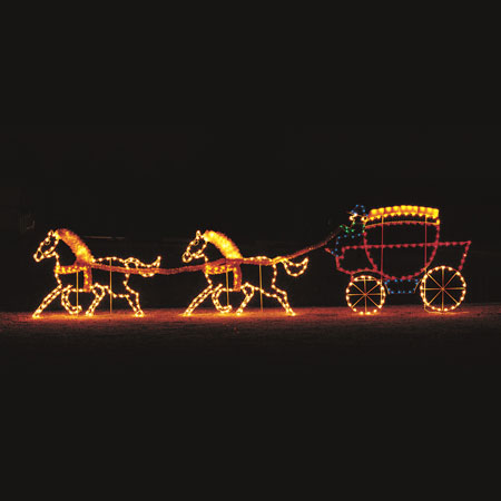 Horse and Carriage Light Display