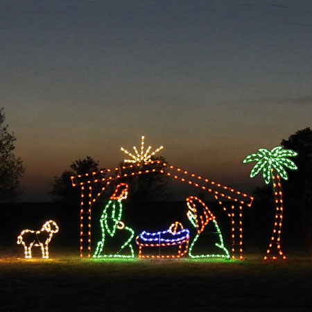 Holiday Lights LED Nativity Display - 6-Piece - 22' W