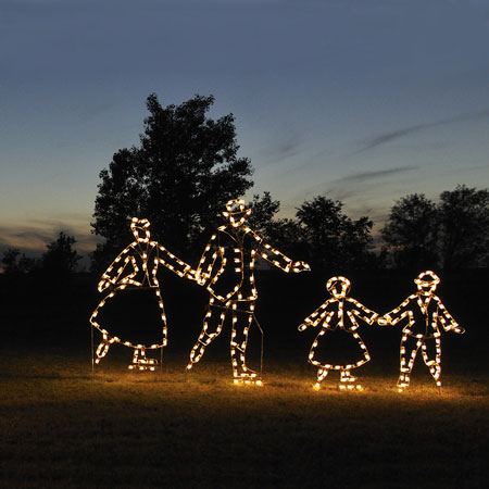 Holiday Lights Skater Family