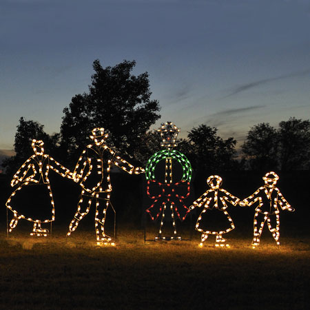 Holiday Lights Skaters and Lamppost