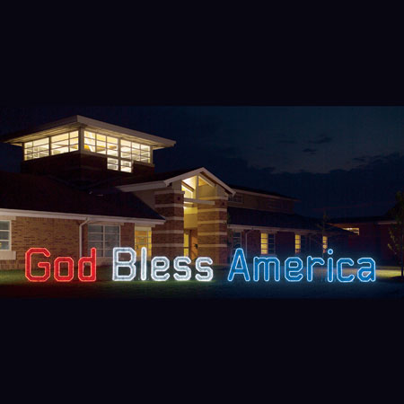 God Bless America Light Display