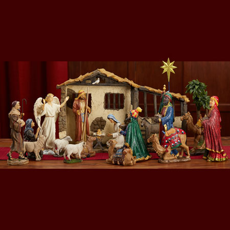 Real Life Nativity with Stable