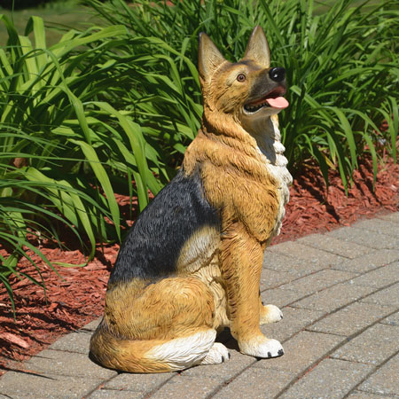 Resin German Shepherd dog statue