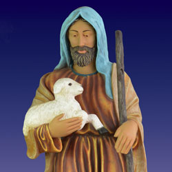 Giant Nativity Shepherd with Lambs