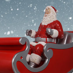 full view of sitting santa