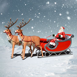 Sant's Sleigh and two Reindeer