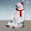 Polar Bear with scarf and hat