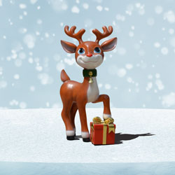 Reindeer with present