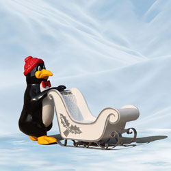 Penguin Pushing Sleigh