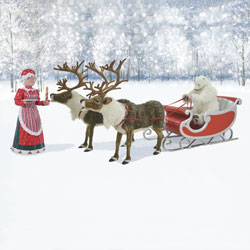 Santa, Sleigh &amp; Reindeer